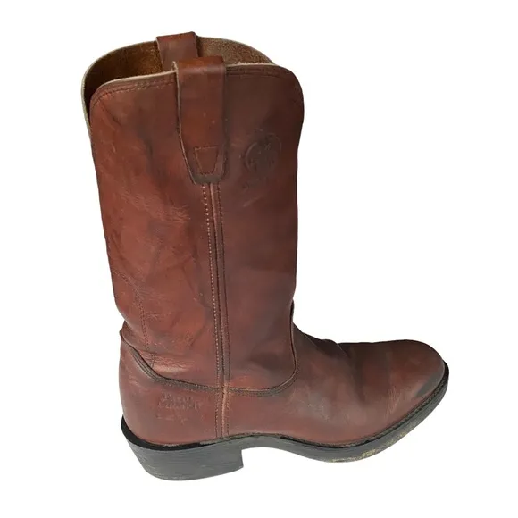 ❄️ 50% OFF Farm &amp; Ranch brown pull on western cowboy boots 11 M
