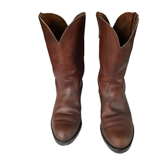 ❄️ 50% OFF Farm &amp; Ranch brown pull on western cowboy boots 11 M