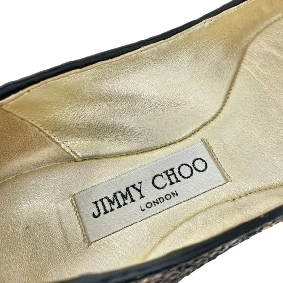 * Jimmy Choo Metallic Sequin Ballet Flats Size 36 Made in Italy