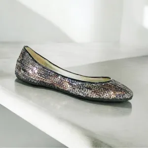 * Jimmy Choo Metallic Sequin Ballet Flats Size 36 Made in Italy