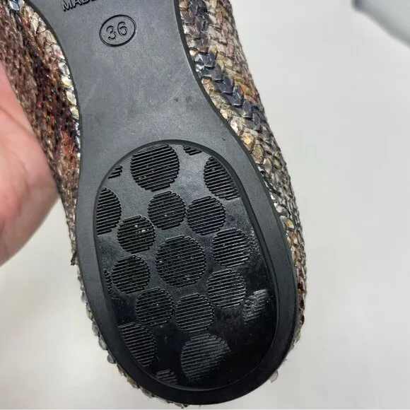 * Jimmy Choo Metallic Sequin Ballet Flats Size 36 Made in Italy