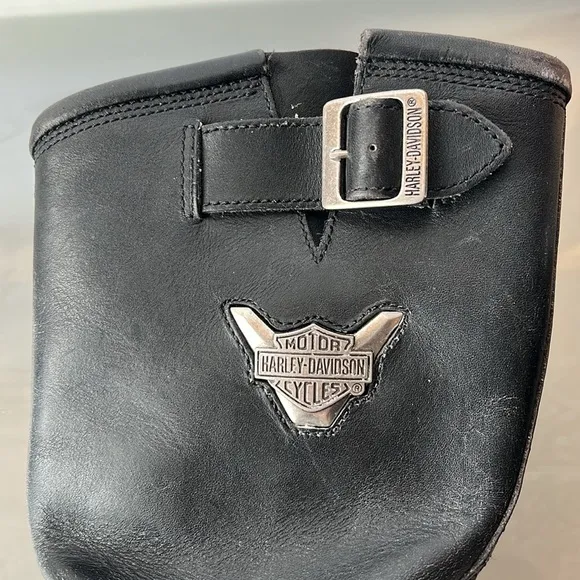 🏍️ Pull-On Black Leather Boots by Harley-Davidson | Men's 43 EU