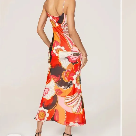 🌺 Ronny Kobo Retro Slip Dress | Vibrant Floral Maxi | Summer Statement Dress 10
