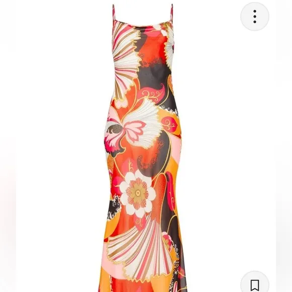 🌺 Ronny Kobo Retro Slip Dress | Vibrant Floral Maxi | Summer Statement Dress 10