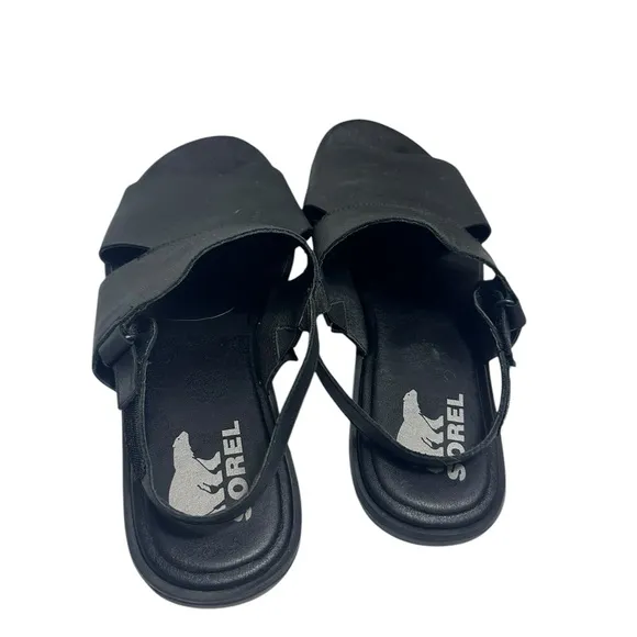 🆕 Sorel Ella ll black leather Slingback Sandal size 11