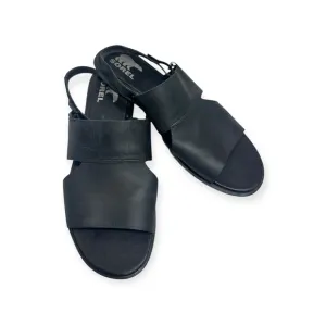 🆕 Sorel Ella ll black leather Slingback Sandal size 11