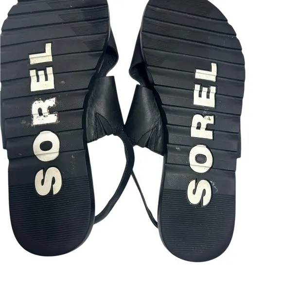 🆕 Sorel Ella ll black leather Slingback Sandal size 11
