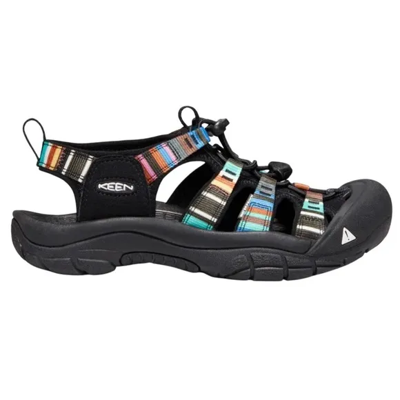 $130 KEEN Water Sandals Newport H2 Raya Black Striped Hiking Shoes SIZE W6.5/Y5