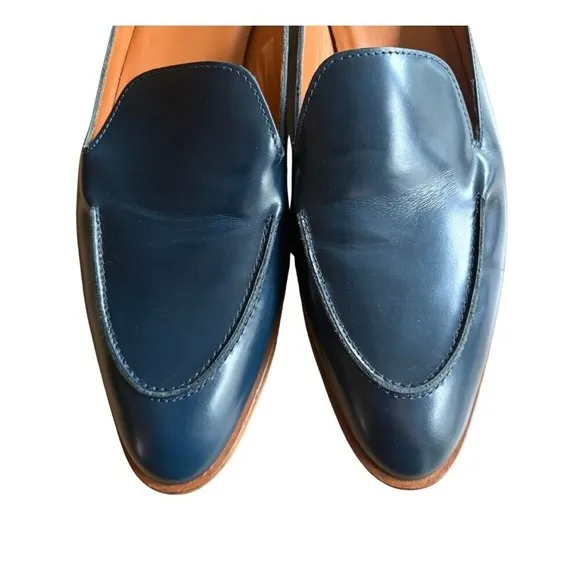 $168 EVERLANE The Modern‎ Loafer Mule Italian Leather Shoes Navy Blue WOMEN'S 11