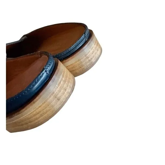$168 EVERLANE The Modern‎ Loafer Mule Italian Leather Shoes Navy Blue WOMEN'S 11