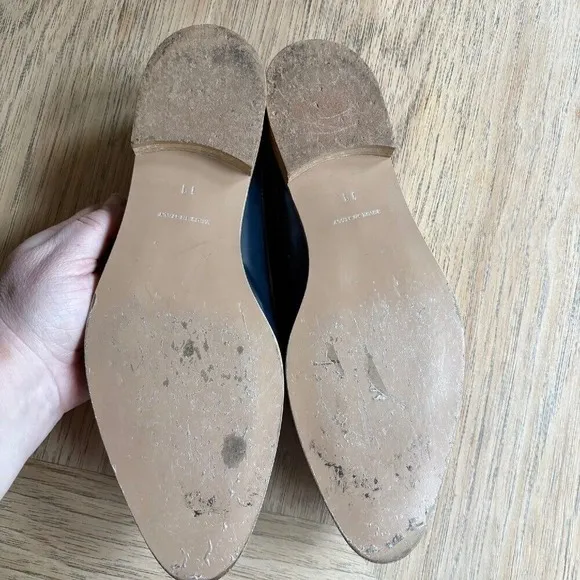 $168 EVERLANE The Modern‎ Loafer Mule Italian Leather Shoes Navy Blue WOMEN'S 11