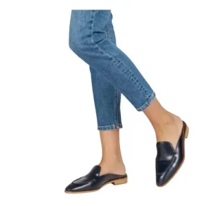 $168 EVERLANE The Modern‎ Loafer Mule Italian Leather Shoes Navy Blue WOMEN'S 11