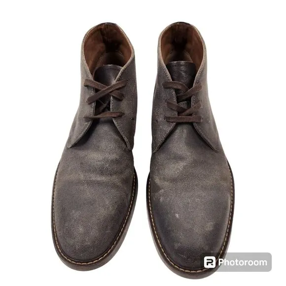 1901 Mens Suede Leather Gray Chukka Boots 12M