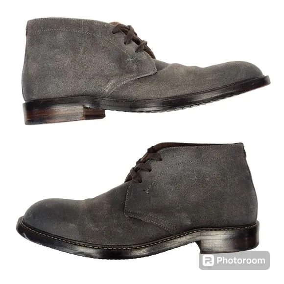 1901 Mens Suede Leather Gray Chukka Boots 12M