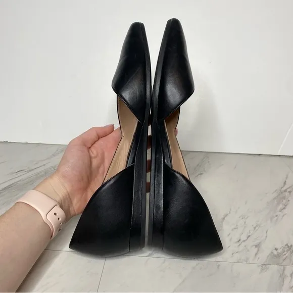 27 Edit Karla D’orsay Black Leather Flat 8 1/2 W