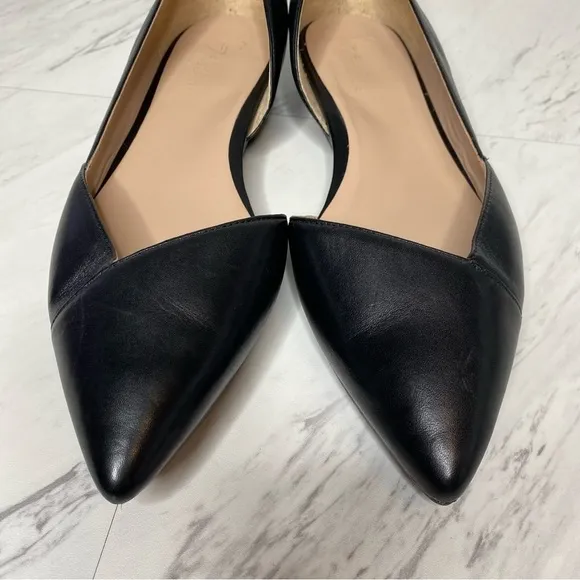 27 Edit Karla D’orsay Black Leather Flat 8 1/2 W