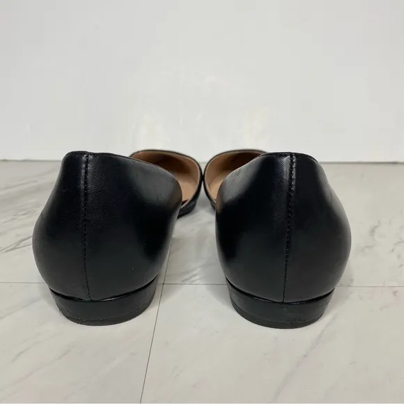 27 Edit Karla D’orsay Black Leather Flat 8 1/2 W