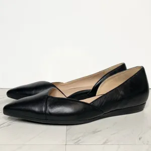 27 Edit Karla D’orsay Black Leather Flat 8 1/2 W