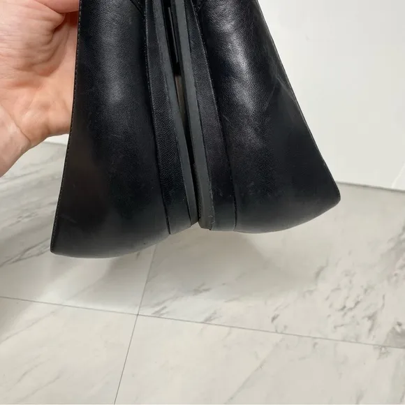 27 Edit Karla D’orsay Black Leather Flat 8 1/2 W