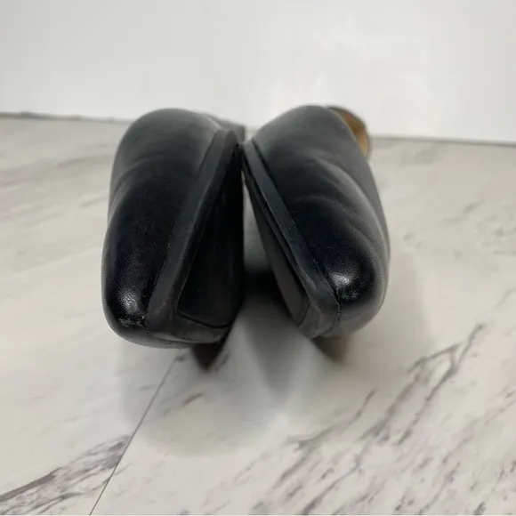 27 Edit Karla D’orsay Black Leather Flat 8 1/2 W