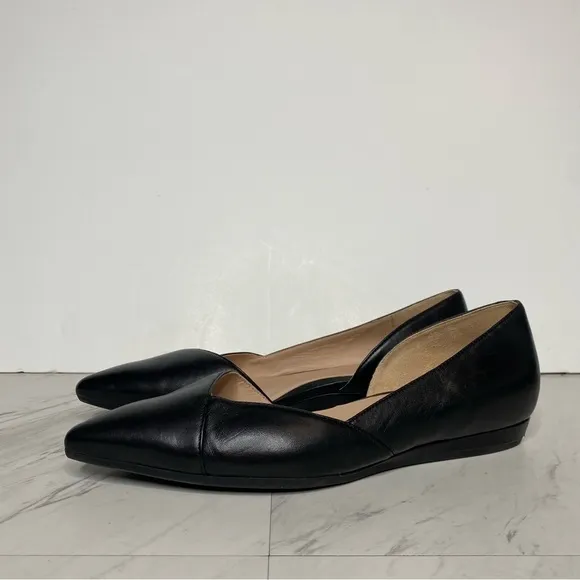 27 Edit Karla D’orsay Black Leather Flat 8 1/2 W