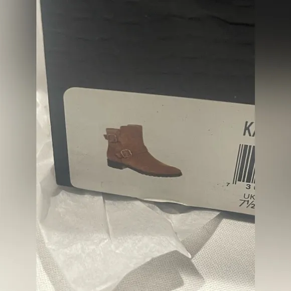 🤎🍂27 Edit Womens Kaiser Leather Pull On Whiskey Suede Booties Sz 9.5W NEW🤎🍂