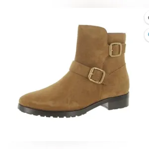 🤎🍂27 Edit Womens Kaiser Leather Pull On Whiskey Suede Booties Sz 9.5W NEW🤎🍂