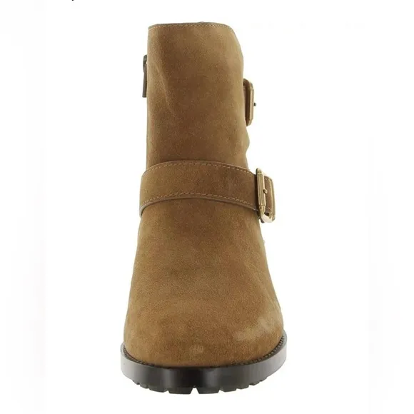 🤎🍂27 Edit Womens Kaiser Leather Pull On Whiskey Suede Booties Sz 9.5W NEW🤎🍂