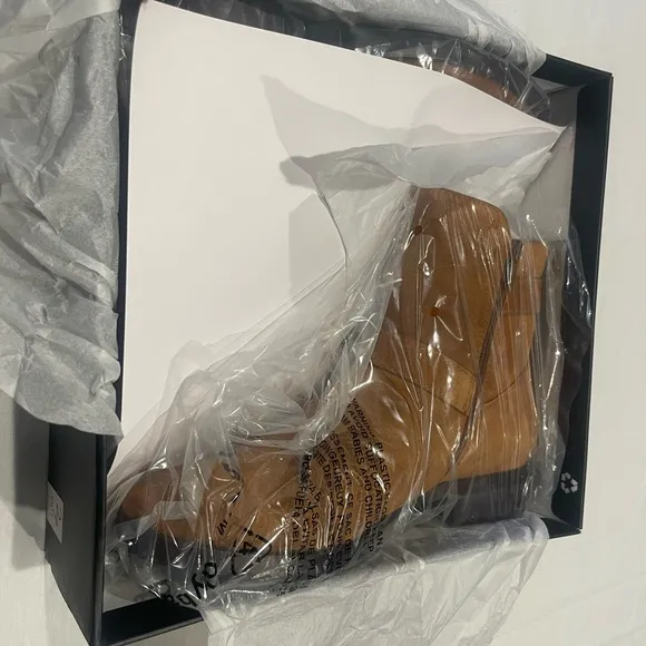 🤎🍂27 Edit Womens Kaiser Leather Pull On Whiskey Suede Booties Sz 9.5W NEW🤎🍂