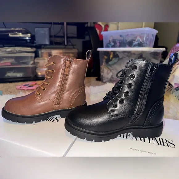 3 Pair of Dream Pairs Boots (Pink &amp; Black, Black, Brown)
