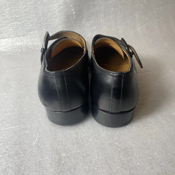 $395 MAGNANNI 'Mallory' Men's US 11.5 EUR 44.5 Black Leather Monk Strap Loafers