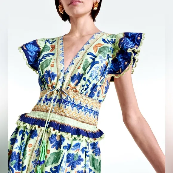🌺🎉3XHP🎉🌺 NWT Farm Rio Ocean Tapestry Suzani Maxi Dress