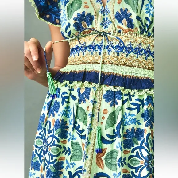🌺🎉3XHP🎉🌺 NWT Farm Rio Ocean Tapestry Suzani Maxi Dress