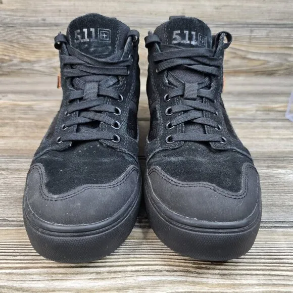 5.11 Tactical Norris Black High Top Sneakers Suede Vibram Sole Men's Size 8