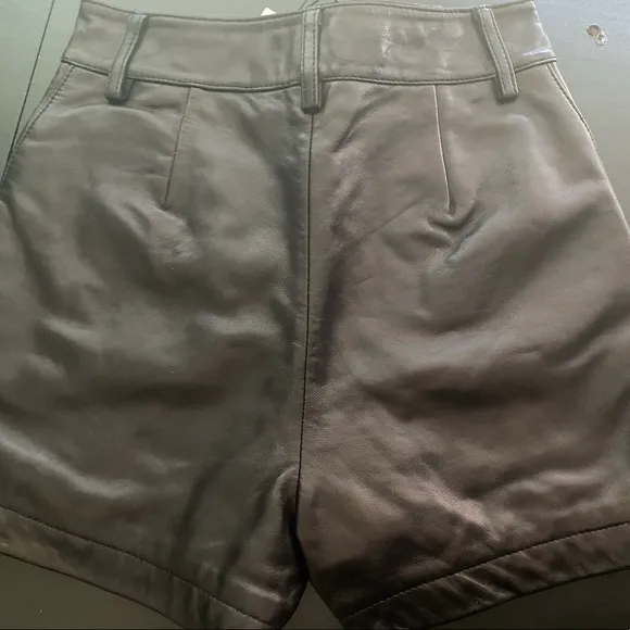 7 FOR ALL MAN KIND LEATHER SHORTS