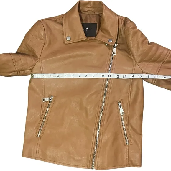 7 For All Mankind Vegan Leather moto jacket size XS