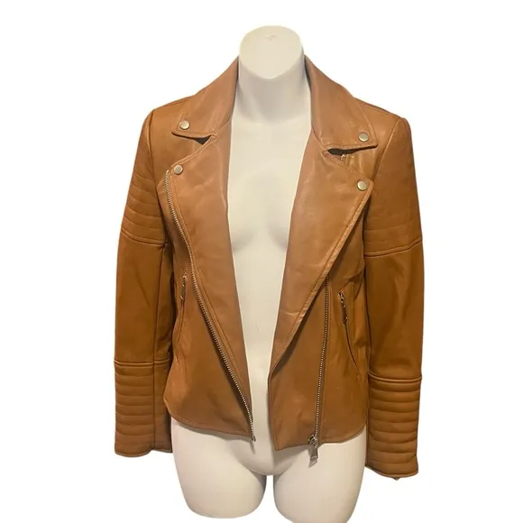 7 For All Mankind Vegan Leather moto jacket size XS