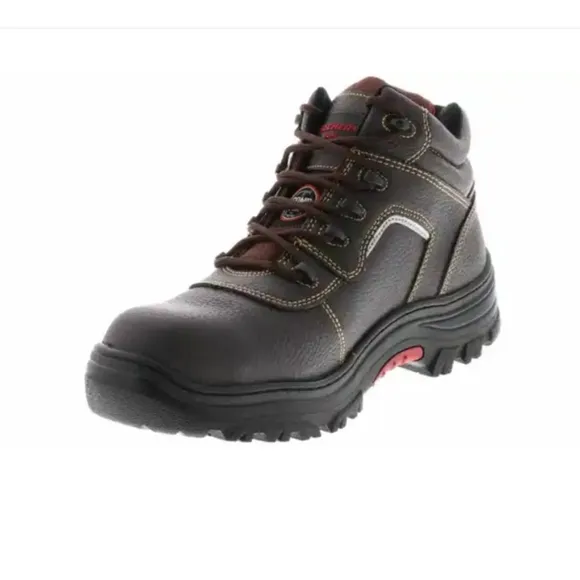 77144W BRN  SKECHERS BURGIN SOSDER MEN'S SAFETY TOE BOOT