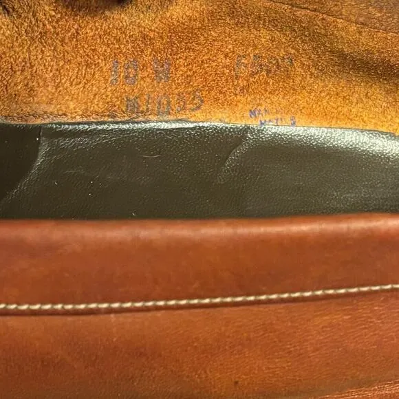 80’s Vintage Rand Brown Leather Moc Toe Work Loafers Men’s 10 Wide