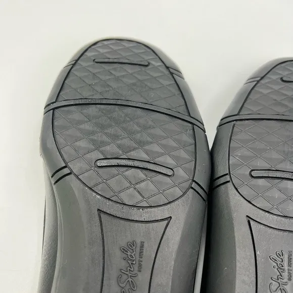 8.5W 8.5 WIDE LifeStride Diverse Black Faux Vegan Leather Ballet Flats Shoes NEW