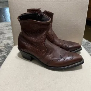 Abilene boots Mens  8” wingtip zipper leather cowboy boots western Mens size 8.5