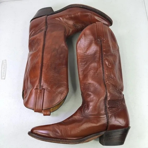 Acme Brown Leather Pull On Boots