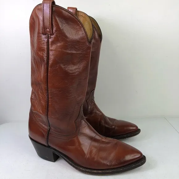 Acme Brown Leather Pull On Boots