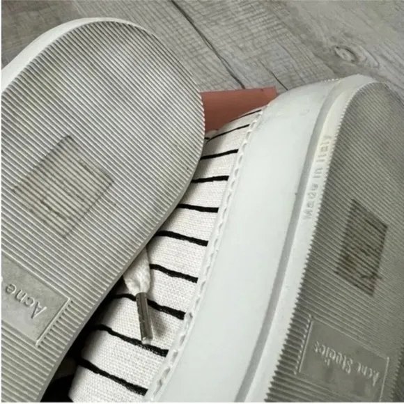 ACNE STUDIOS Stripe White/Black Sneakers Size 40