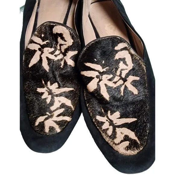 AD &amp; Daughters Calf hair Greyan Anthropologie Block Heel Size 8 Italian Leather