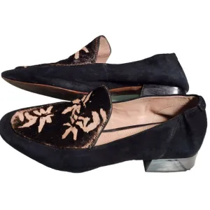 AD &amp; Daughters Calf hair Greyan Anthropologie Block Heel Size 8 Italian Leather