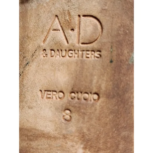 AD &amp; Daughters Calf hair Greyan Anthropologie Block Heel Size 8 Italian Leather