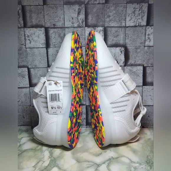 Adidas Adipower Weightlitting 3 White Multi-color Sole Men's Size 9.5