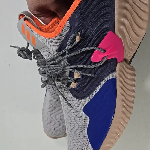 Adidas Alphabounce Instinct CC Running Sneakers Gray Blue Pink Men's 8