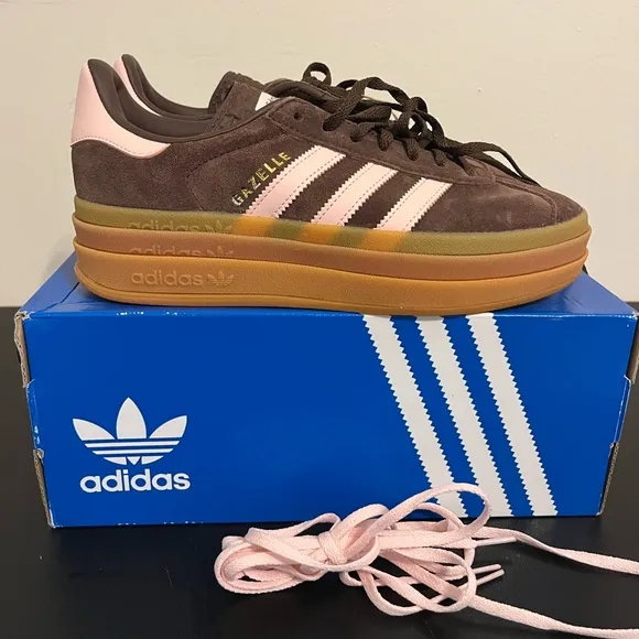 Adidas Gazelle Bold Brown and Ivey Pink Sneakers